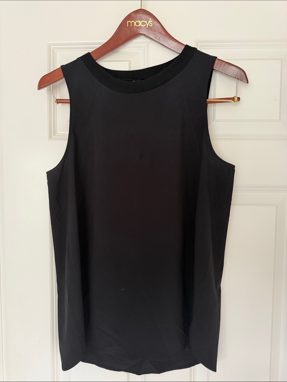 Athleta Black Ribbed-Neck Sleeveless Tank